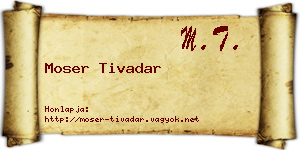 Moser Tivadar névjegykártya